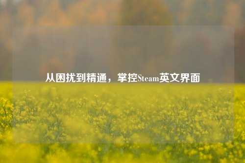 从困扰到精通，掌控Steam英文界面