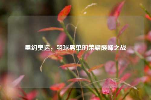 里约奥运,羽球男单的荣耀巅峰之战