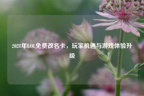 2021年LOL免费改名卡，玩家机遇与游戏体验升级
